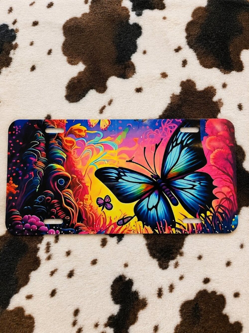 Colorful Butterfly Car Tag Handmade Vehicle License Plate
